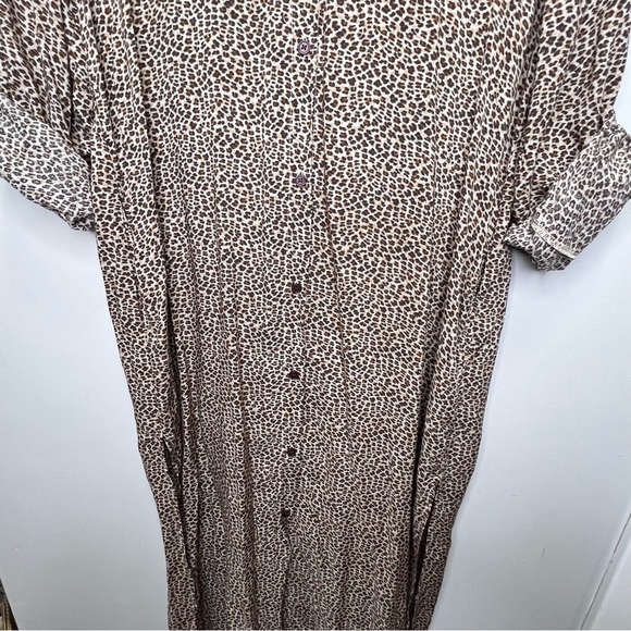VICI Oversized Leopard Print Midi Shirt Dress Size Medium - Picture 7 of 11